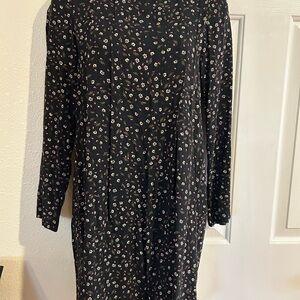 H&M Black Dress with Floral Pattern